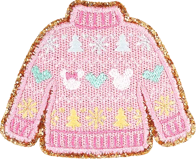 Stoney Clover Lane Mickey Mouse Holiday Sweater Patch In Pink