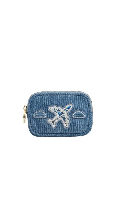 Stoney Clover Lane Micro Airplane Pouch In Blue