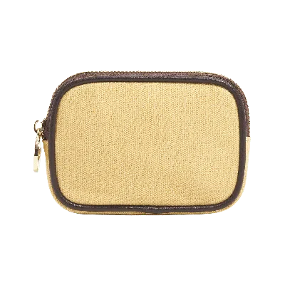 Stoney Clover Lane Micro Pouch Canvas Tan In Brown