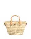 Stoney Clover Lane Mini Woven Raffia Bucket Tote