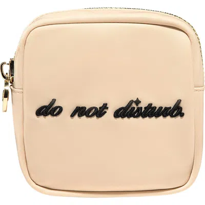 Stoney Clover Lane Mini Do Not Disturb Embroidered Pouch In Neutral