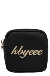 Stoney Clover Lane Mini Kbyeee Embroidered Pouch In Black