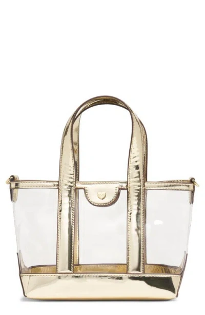 Stoney Clover Lane Mini Metallic Clear Vinyl Tote In Gold