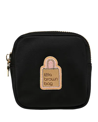 Stoney Clover Lane Mini Pouch With Little Brown Bag Patch In Noir