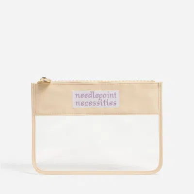 Stoney Clover Lane Needlepoint Necessities Embroidered Clear Flat Pouch