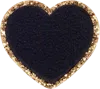 STONEY CLOVER LANE NOIR GLITTER VARSITY HEART PATCH