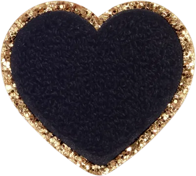 Stoney Clover Lane Noir Glitter Varsity Heart Patch In Black