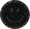 STONEY CLOVER LANE NOIR GLITTER VARSITY SMILEY FACE PATCH