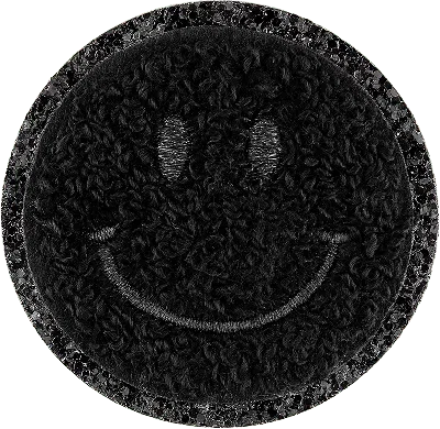 Stoney Clover Lane Noir Glitter Varsity Smiley Face Patch In Blue