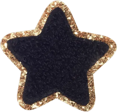 Stoney Clover Lane Noir Glitter Varsity Star Patch In Black