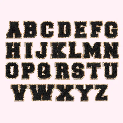 Stoney Clover Lane Noir Mini Glitter Varsity Letter Patch In Black