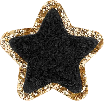 Stoney Clover Lane Noir Mini Glitter Varsity Star Patch In Gold