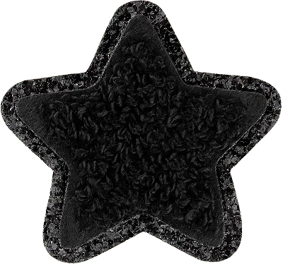 Stoney Clover Lane Noir Mini Glitter Varsity Star Patch In Black