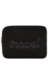 STONEY CLOVER LANE NOIR TRAVEL EMBROIDERED LARGE POUCH