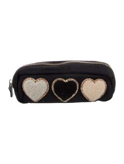Pre-owned Stoney Clover Lane Nylon Cosmetic Bag In Black