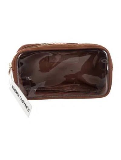 Pre-owned Stoney Clover Lane Nylon Cosmetic Bag In Brown