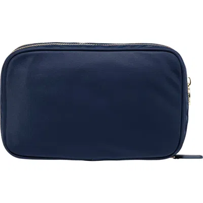 Stoney Clover Lane Nylon Double-zip Pouch In Blue