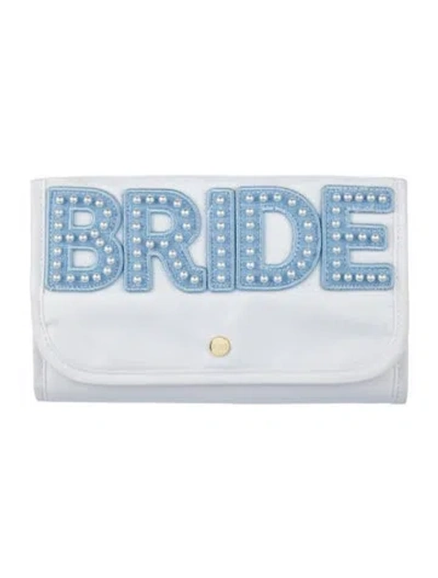 Pre-owned Stoney Clover Lane Nylon Travel Jewelry Case In White