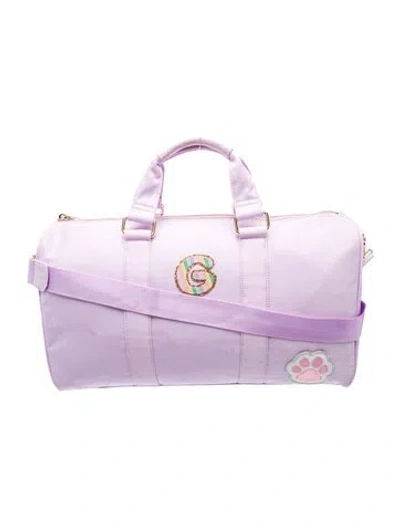 Pre-owned Stoney Clover Lane Nylon Weekender Bag In Purple