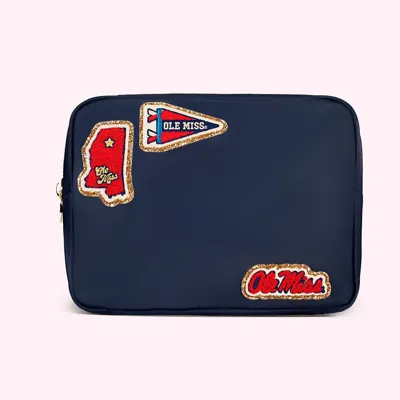 Stoney Clover Lane Ole Miss Large Pouch In Blue