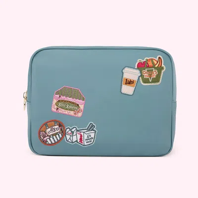 Stoney Clover Lane Patched Large Pouch In Blue