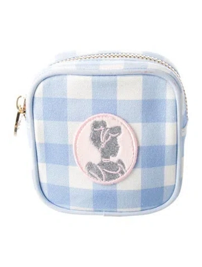 Pre-owned Stoney Clover Lane Pattern Print Cosmetic Bag In Blue