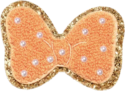 Stoney Clover Lane Peach Disney Minnie Mouse Pearl Bow Patch In Multi