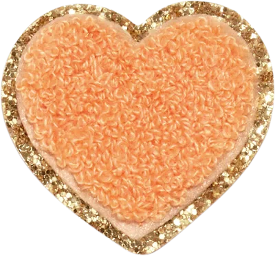 Stoney Clover Lane Peach Glitter Varsity Heart Patch In Orange