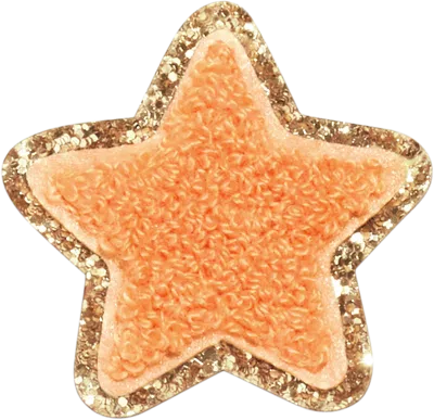 Stoney Clover Lane Peach Glitter Varsity Star Patch In Orange