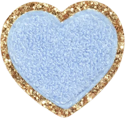 Stoney Clover Lane Periwinkle Glitter Varsity Heart Patch In Blue