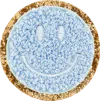 Stoney Clover Lane Periwinkle Glitter Varsity Smiley Face Patch