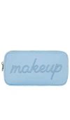 Stoney Clover Lane Periwinkle Makeup Embroidered Small Pouch In Blue