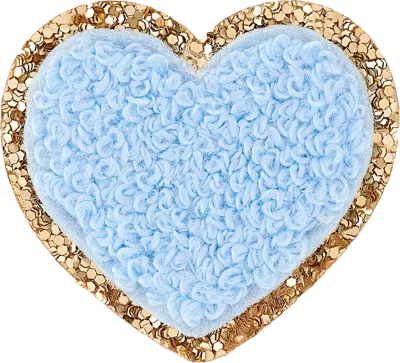 Stoney Clover Lane Periwinkle Mini Glitter Varsity Heart Patch In Blue