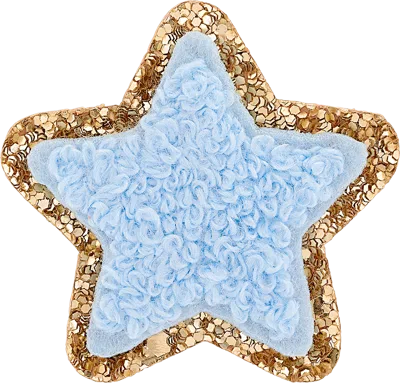 Stoney Clover Lane Periwinkle Mini Glitter Varsity Star Patch In Blue
