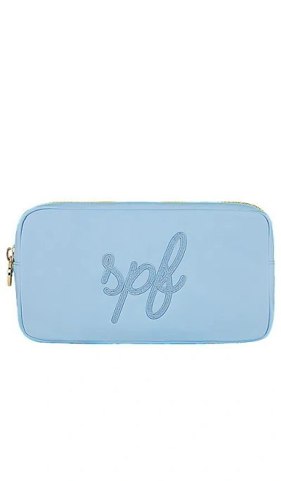 Stoney Clover Lane Periwinkle Spf Embroidered Small Pouch In Blue