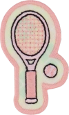 STONEY CLOVER LANE PINK TENNIS RACKET PATCH