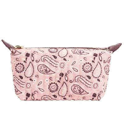Stoney Clover Lane Paisley Quilted Canvas Pouchette In Pink