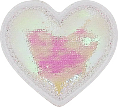 Stoney Clover Lane Puffy Iridescent Heart Patch In White