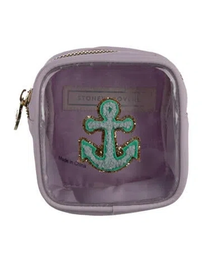 Pre-owned Stoney Clover Lane Purple Graphic Cosmetic Bag