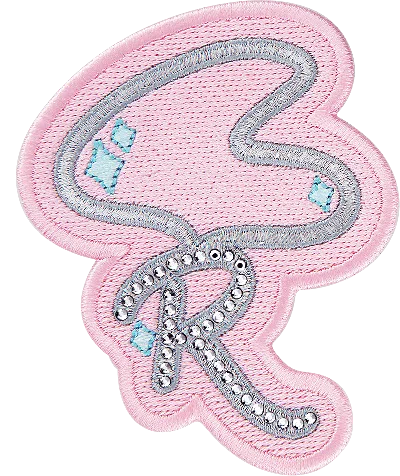 Stoney Clover Lane R Necklace Patch In Gray