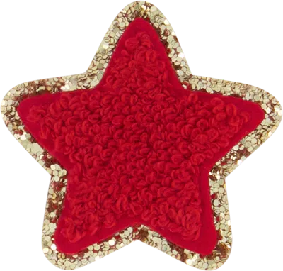 Stoney Clover Lane Ruby Glitter Varsity Star Patch In Red