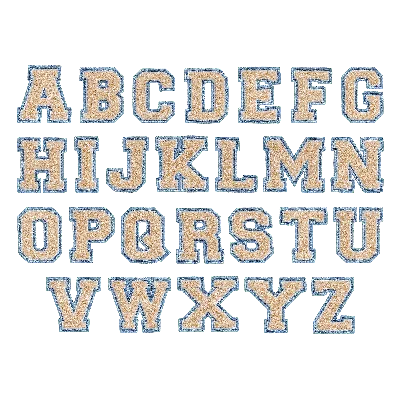 Stoney Clover Lane Sand Denim Varsity Letter Patch