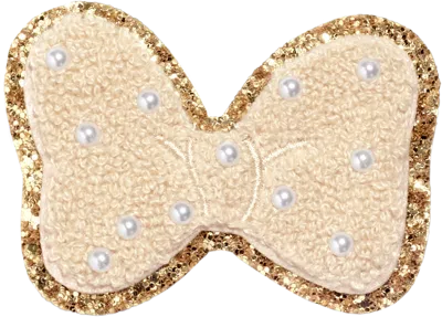 Stoney Clover Lane Sand Disney Minnie Mouse Pearl Bow Patch In Gold