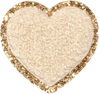 Stoney Clover Lane Sand Glitter Varsity Heart Patch In Neutral