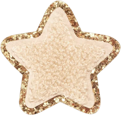 Stoney Clover Lane Sand Glitter Varsity Star Patch In Gold