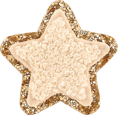 Stoney Clover Lane Sand Mini Glitter Varsity Star Patch In Neutral