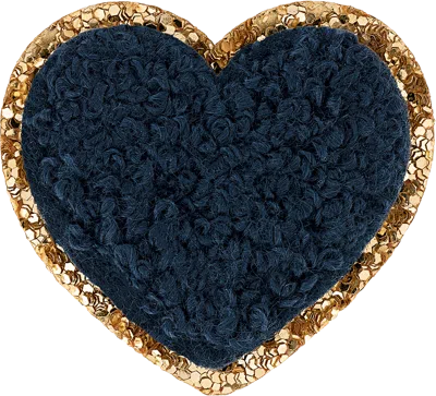 Stoney Clover Lane Sapphire Mini Glitter Varsity Heart Patch In Blue