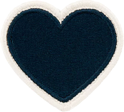 Stoney Clover Lane Sapphire Rolled Embroidery Heart Patch In Black