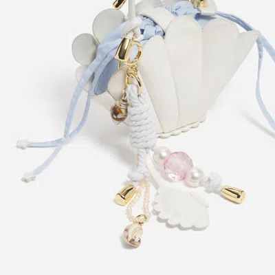 Stoney Clover Lane Seashell Bag Charm Cluster In White