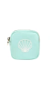 Stoney Clover Lane Shell Embroidered Mini Pouch In Teal